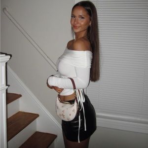 Edikted gathered fold over drawstring top